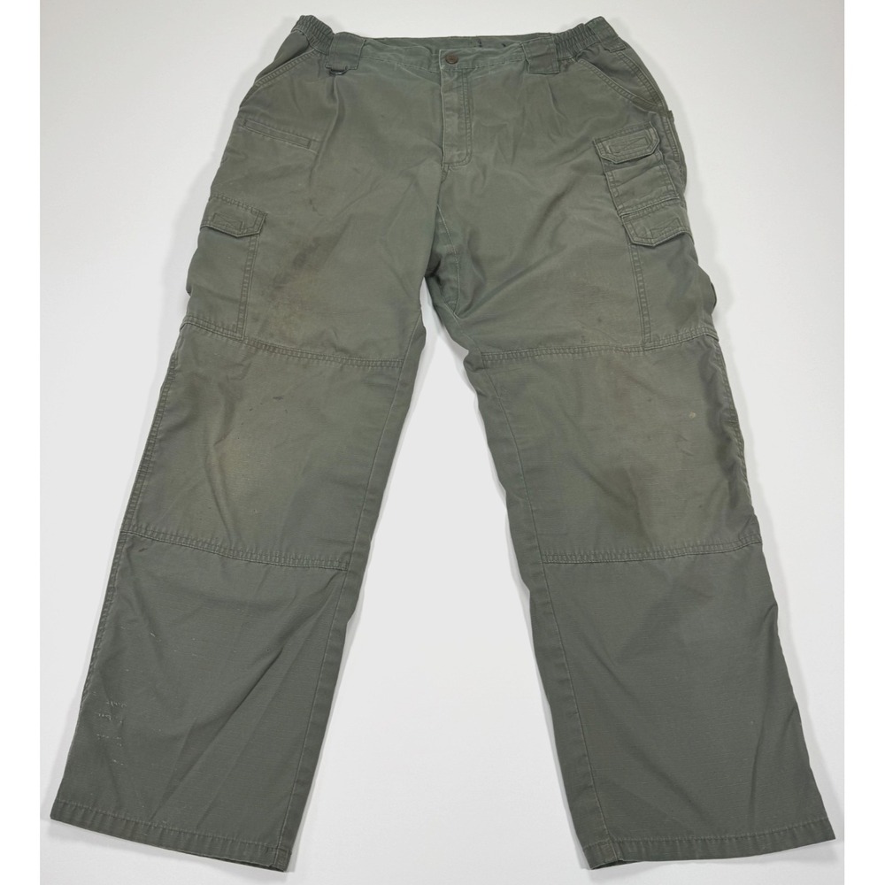 5.11 Tactical Cargo Pants Mens 36x30 Green Ripstop Distressed Workwear